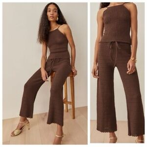Reformation Dulce Top and Marco Pant Open Knit Set - S